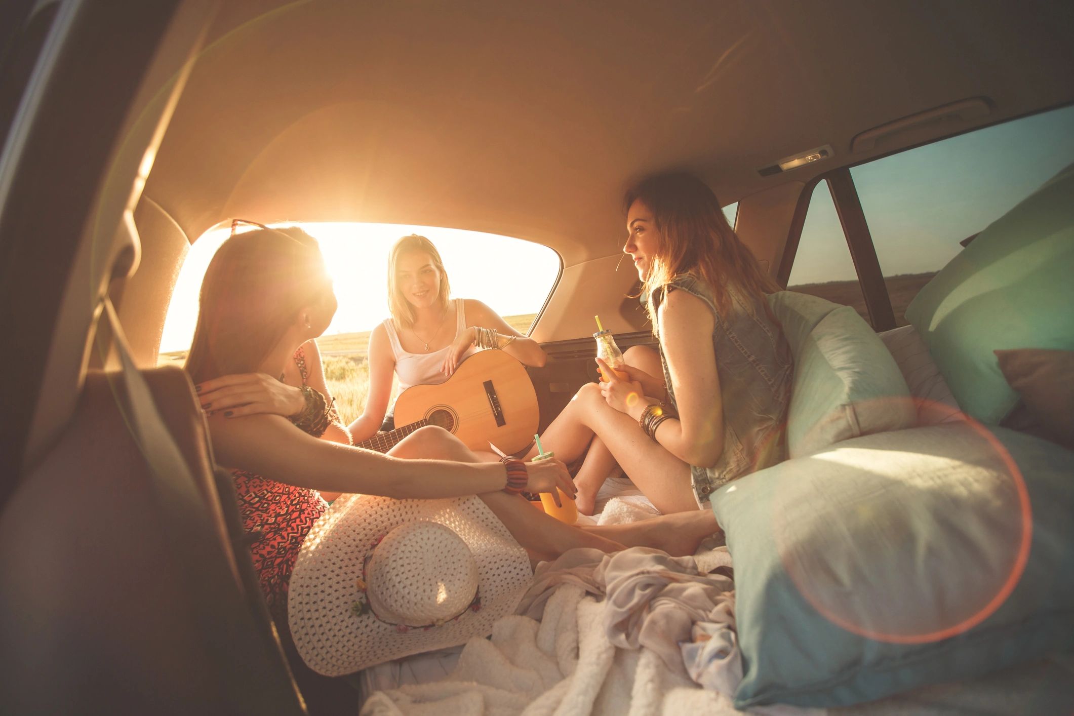 Friends enjoying a celebratory ride together